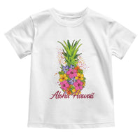 Tropical Floral Pineapple Aloha Hawaii Toddler T Shirt Hawaiian Island Vacation Graphic