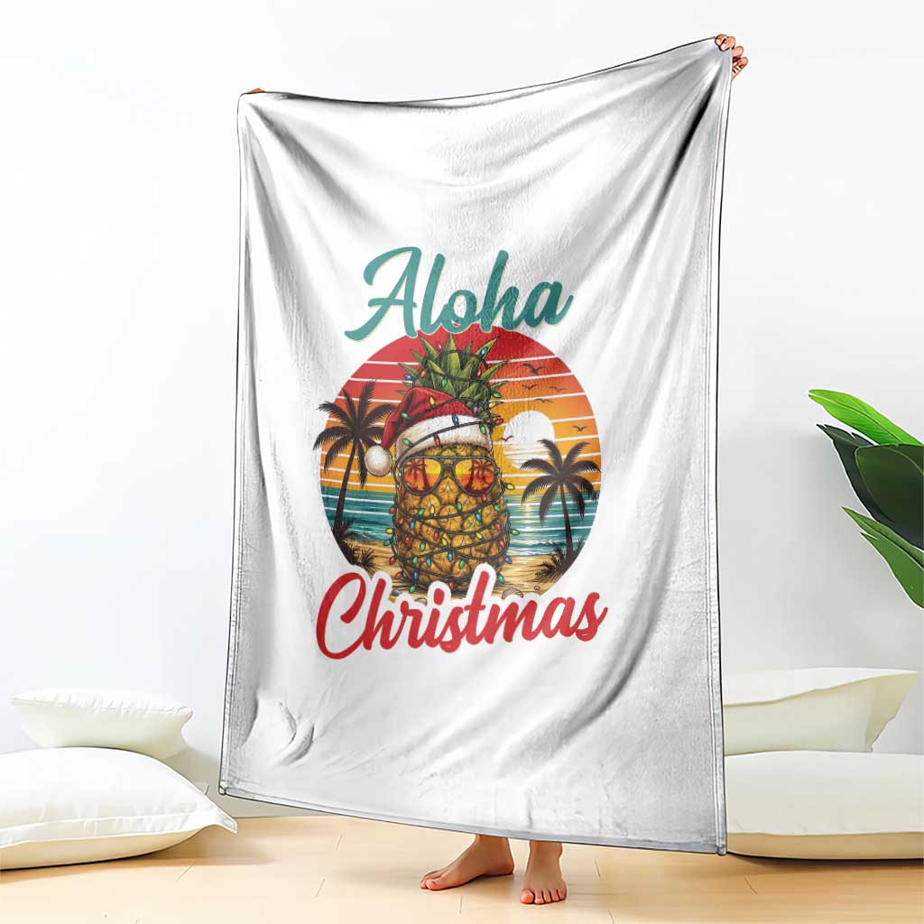 Aloha Tropical Pineapple Christmas Throw Blanket Vintage Beach Xmas Gift