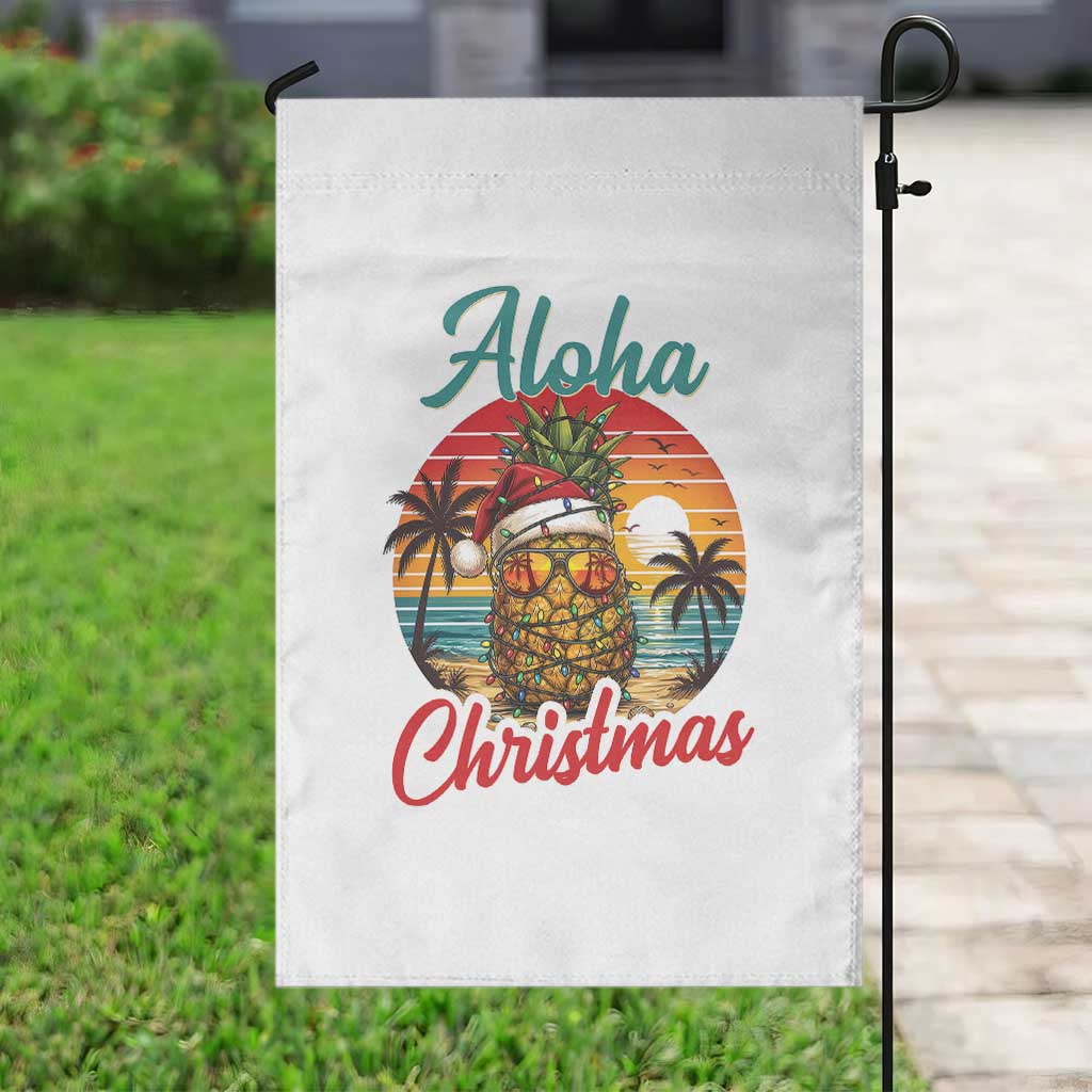 Aloha Tropical Pineapple Christmas Garden Flag Vintage Beach Xmas Gift