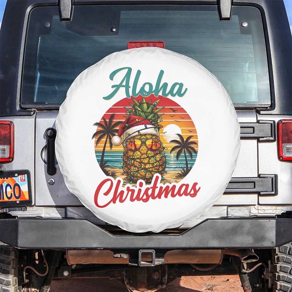 Aloha Tropical Pineapple Christmas Spare Tire Cover Vintage Beach Xmas Gift