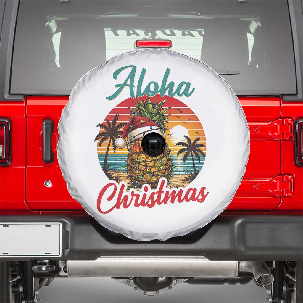 Aloha Tropical Pineapple Christmas Spare Tire Cover Vintage Beach Xmas Gift