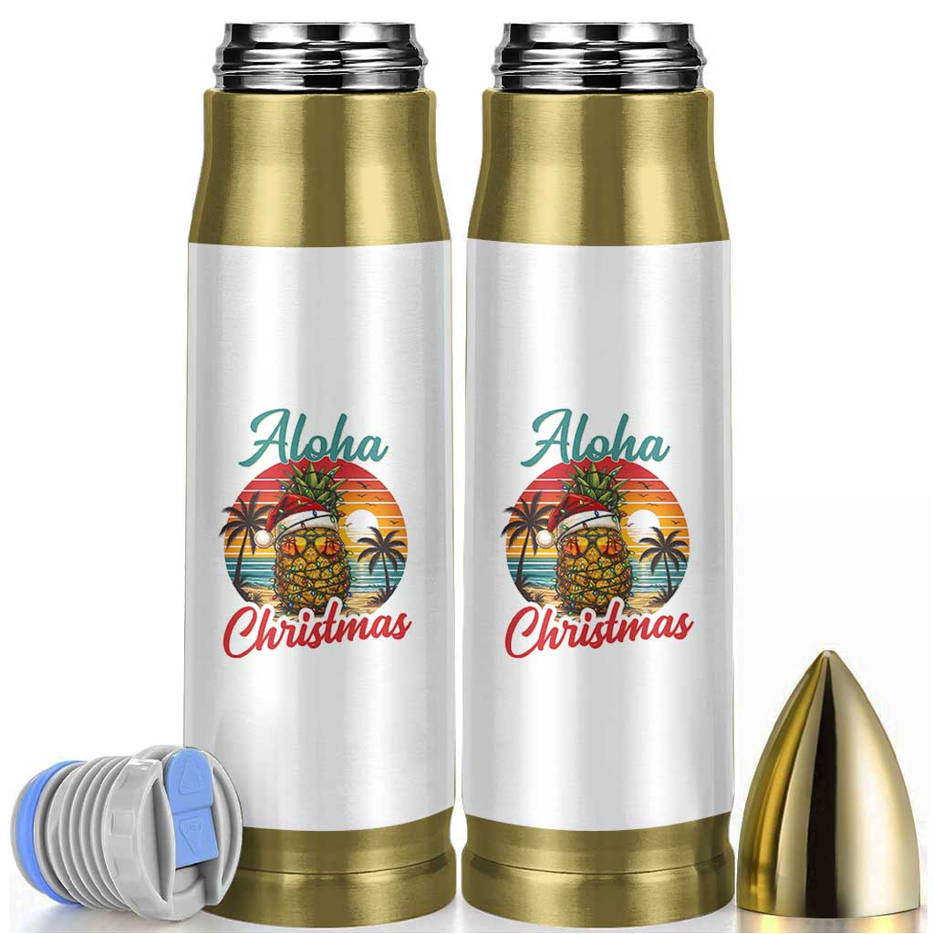 Aloha Tropical Pineapple Christmas Bullet Tumbler Vintage Beach Xmas Gift