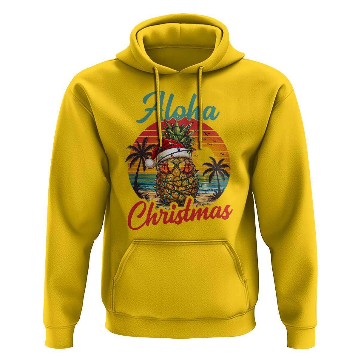 Aloha Tropical Pineapple Christmas Hoodie Vintage Beach Xmas Gift