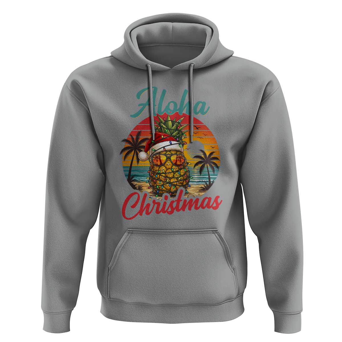Aloha Tropical Pineapple Christmas Hoodie Vintage Beach Xmas Gift