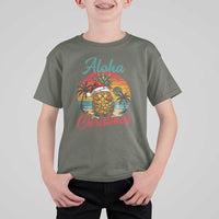 Aloha Tropical Pineapple Christmas T Shirt For Kid Vintage Beach Xmas Gift