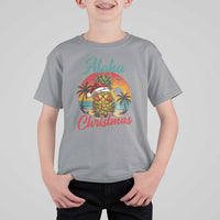 Aloha Tropical Pineapple Christmas T Shirt For Kid Vintage Beach Xmas Gift