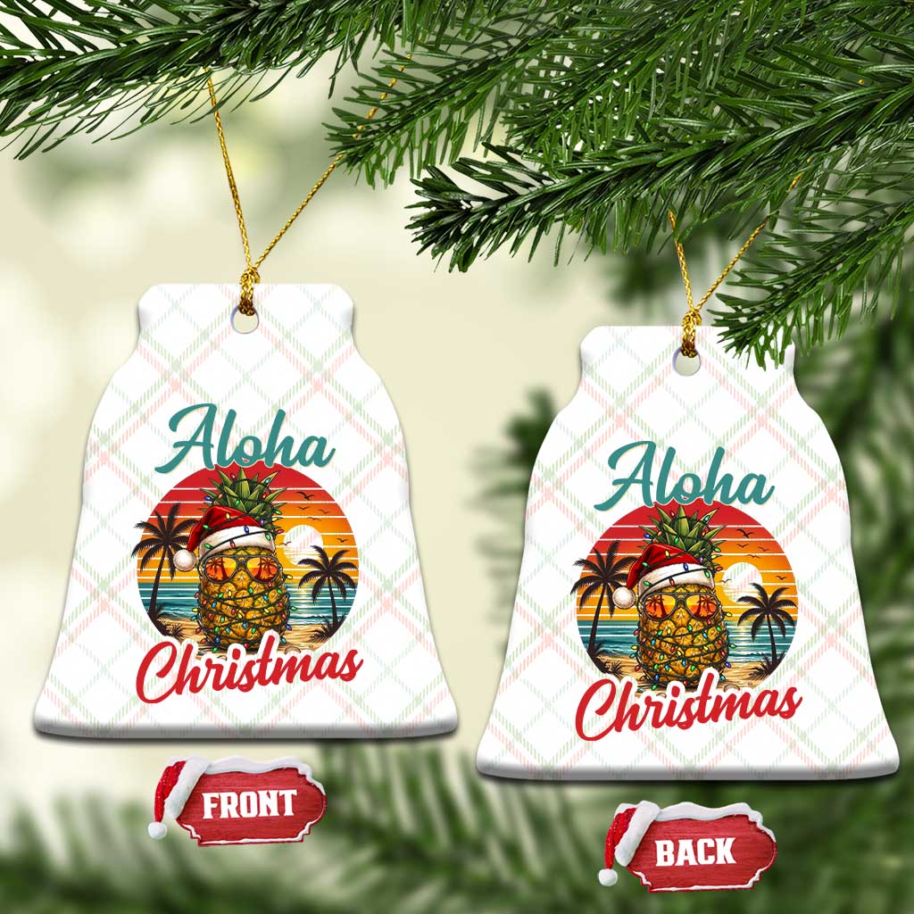 Aloha Tropical Pineapple Christmas Ceramic Ornament Vintage Beach Xmas Gift