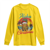 Aloha Tropical Pineapple Christmas Long Sleeve Shirt Vintage Beach Xmas Gift