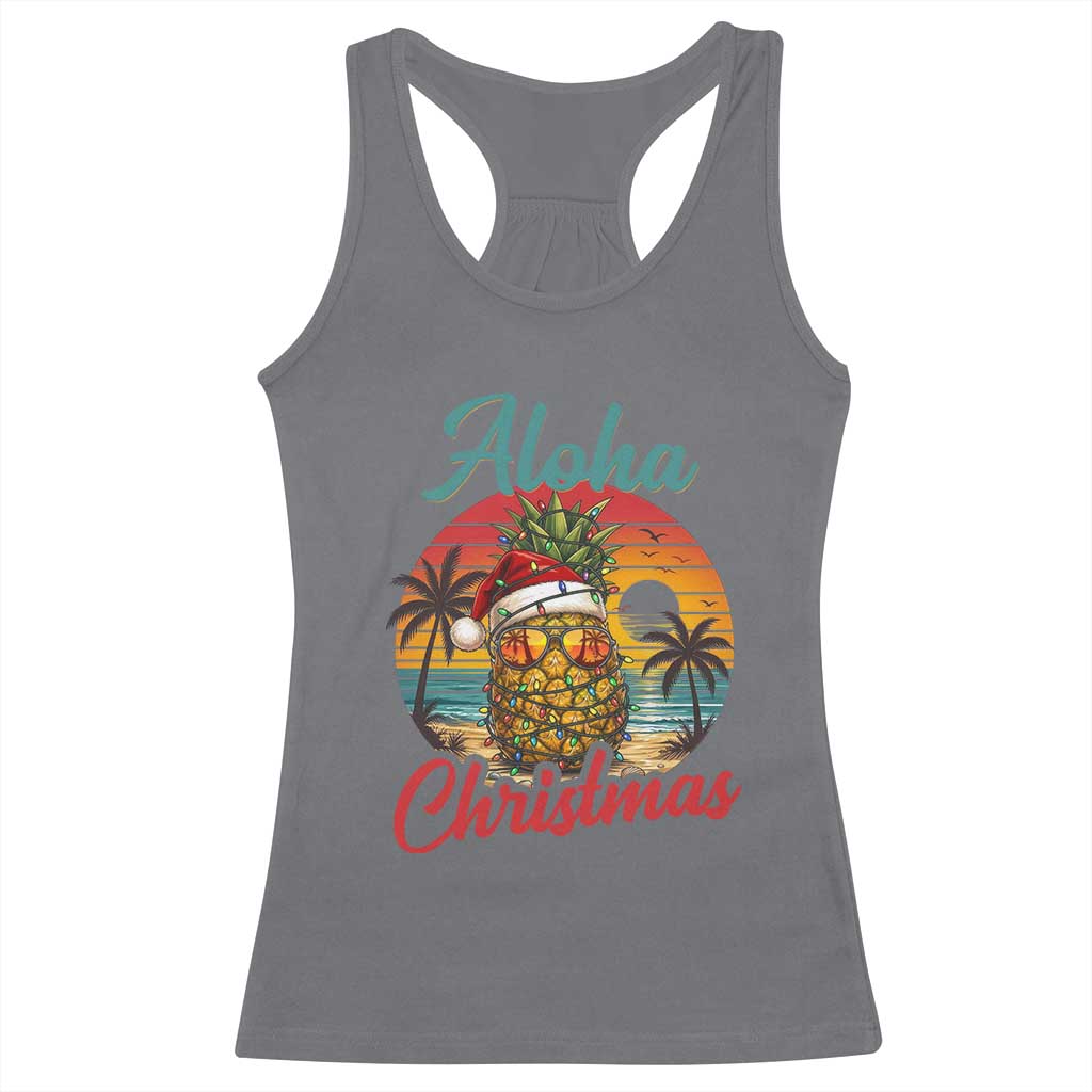 Aloha Tropical Pineapple Christmas Racerback Tank Top Vintage Beach Xmas Gift