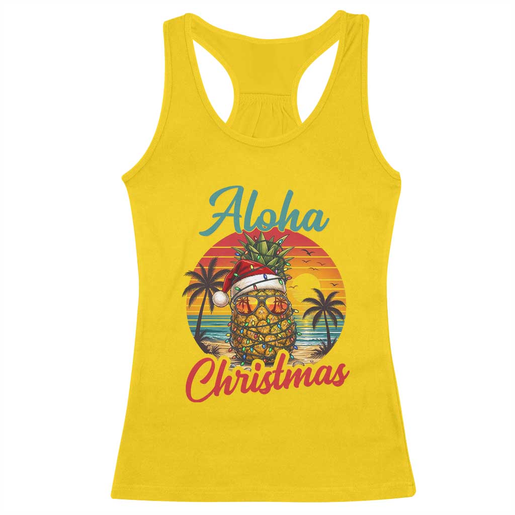 Aloha Tropical Pineapple Christmas Racerback Tank Top Vintage Beach Xmas Gift