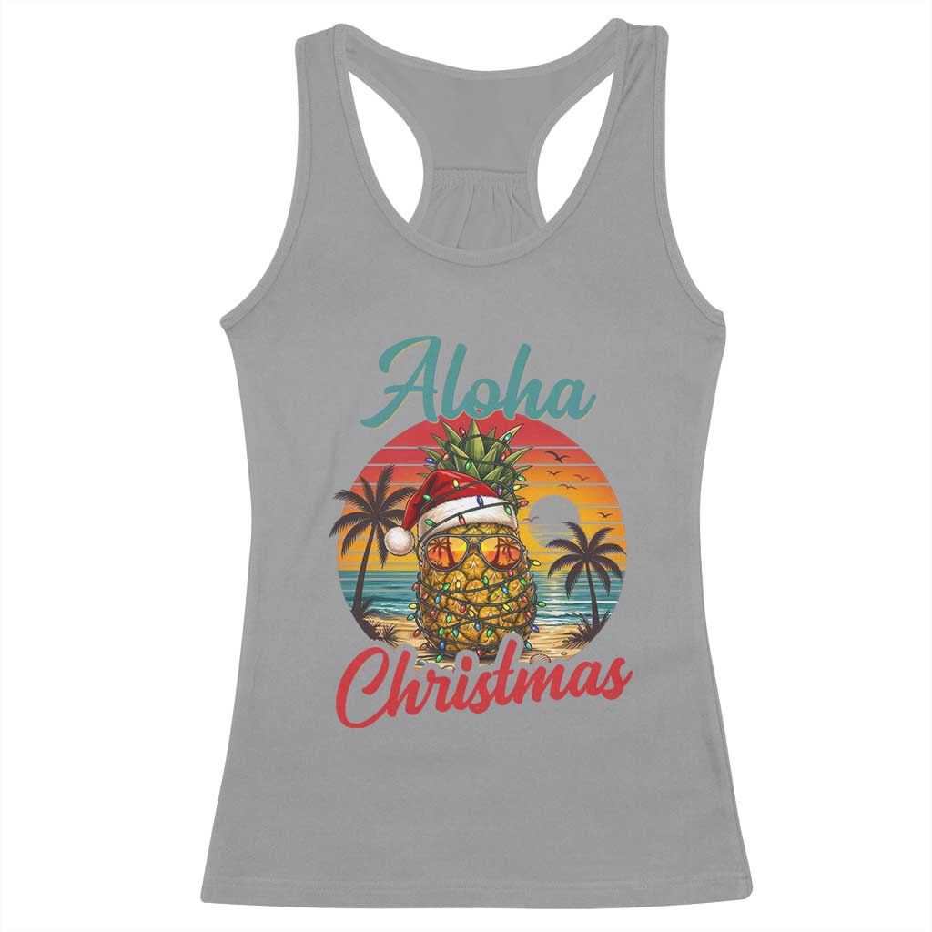 Aloha Tropical Pineapple Christmas Racerback Tank Top Vintage Beach Xmas Gift