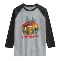 Aloha Tropical Pineapple Christmas Raglan Shirt Vintage Beach Xmas Gift