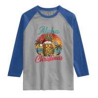 Aloha Tropical Pineapple Christmas Raglan Shirt Vintage Beach Xmas Gift