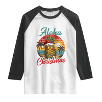 Aloha Tropical Pineapple Christmas Raglan Shirt Vintage Beach Xmas Gift