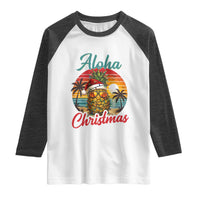 Aloha Tropical Pineapple Christmas Raglan Shirt Vintage Beach Xmas Gift