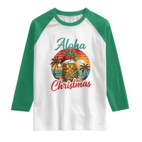 Aloha Tropical Pineapple Christmas Raglan Shirt Vintage Beach Xmas Gift