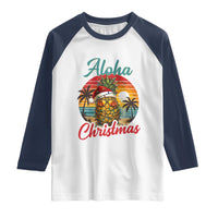 Aloha Tropical Pineapple Christmas Raglan Shirt Vintage Beach Xmas Gift