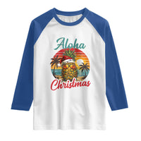 Aloha Tropical Pineapple Christmas Raglan Shirt Vintage Beach Xmas Gift