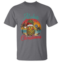 Aloha Tropical Pineapple Christmas T Shirt Vintage Beach Xmas Gift