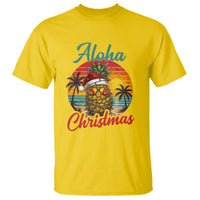 Aloha Tropical Pineapple Christmas T Shirt Vintage Beach Xmas Gift