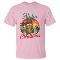 Aloha Tropical Pineapple Christmas T Shirt Vintage Beach Xmas Gift