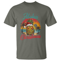 Aloha Tropical Pineapple Christmas T Shirt Vintage Beach Xmas Gift