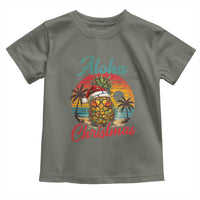 Aloha Tropical Pineapple Christmas Toddler T Shirt Vintage Beach Xmas Gift