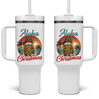 Aloha Tropical Pineapple Christmas Tumbler With Handle Vintage Beach Xmas Gift