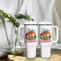 Aloha Tropical Pineapple Christmas Tumbler With Handle Vintage Beach Xmas Gift