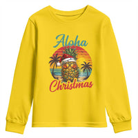 Aloha Tropical Pineapple Christmas Youth Sweatshirt Vintage Beach Xmas Gift