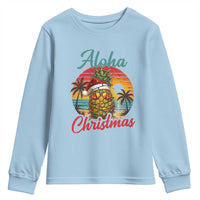 Aloha Tropical Pineapple Christmas Youth Sweatshirt Vintage Beach Xmas Gift