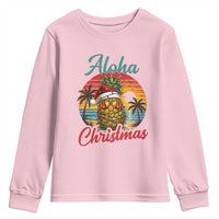 Aloha Tropical Pineapple Christmas Youth Sweatshirt Vintage Beach Xmas Gift