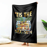 Tis The Sea Sun Throw Blanket Dabbing Pineapple Summer Vacation Gift