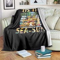 Tis The Sea Sun Throw Blanket Dabbing Pineapple Summer Vacation Gift