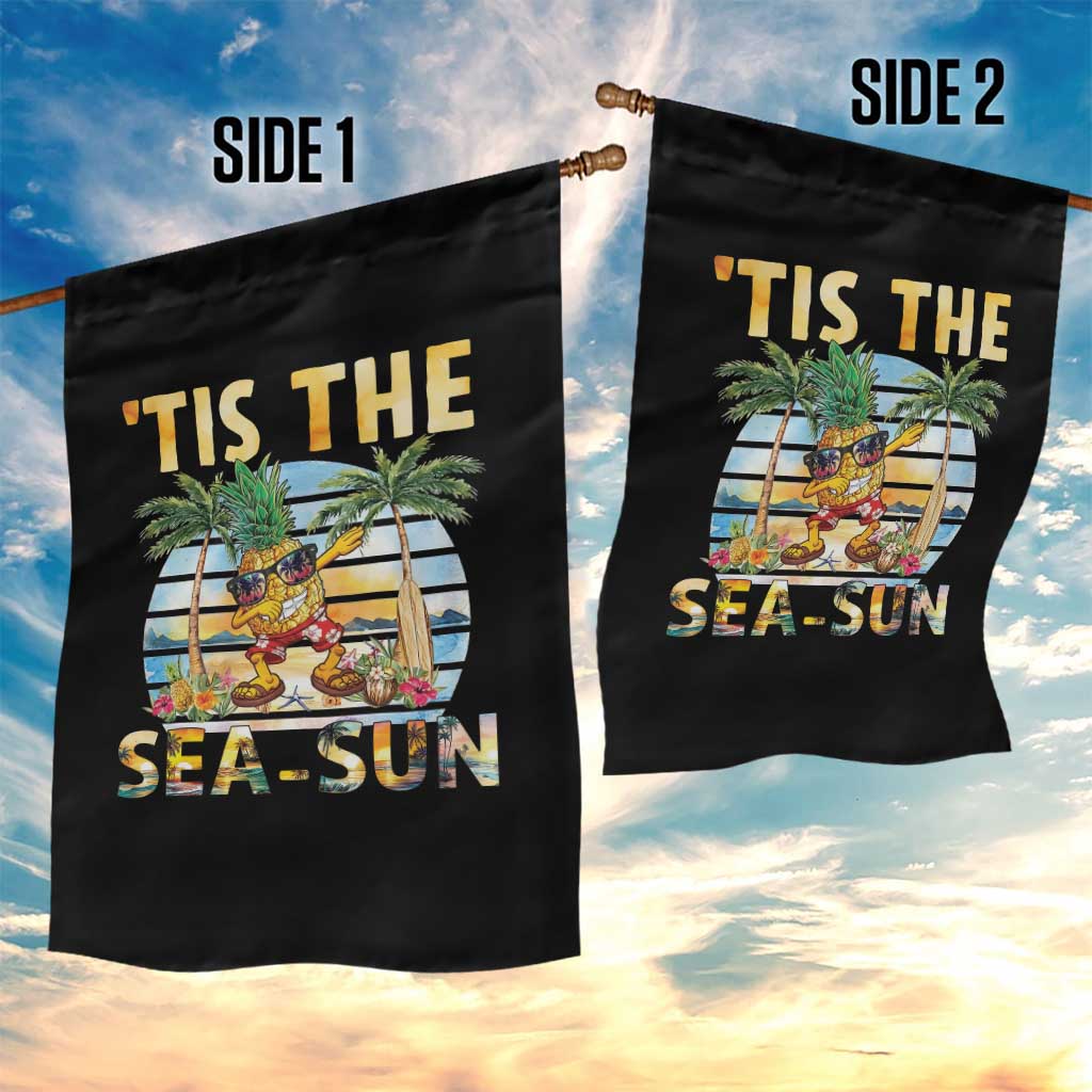 Tis The Sea Sun Garden Flag Dabbing Pineapple Summer Vacation Gift