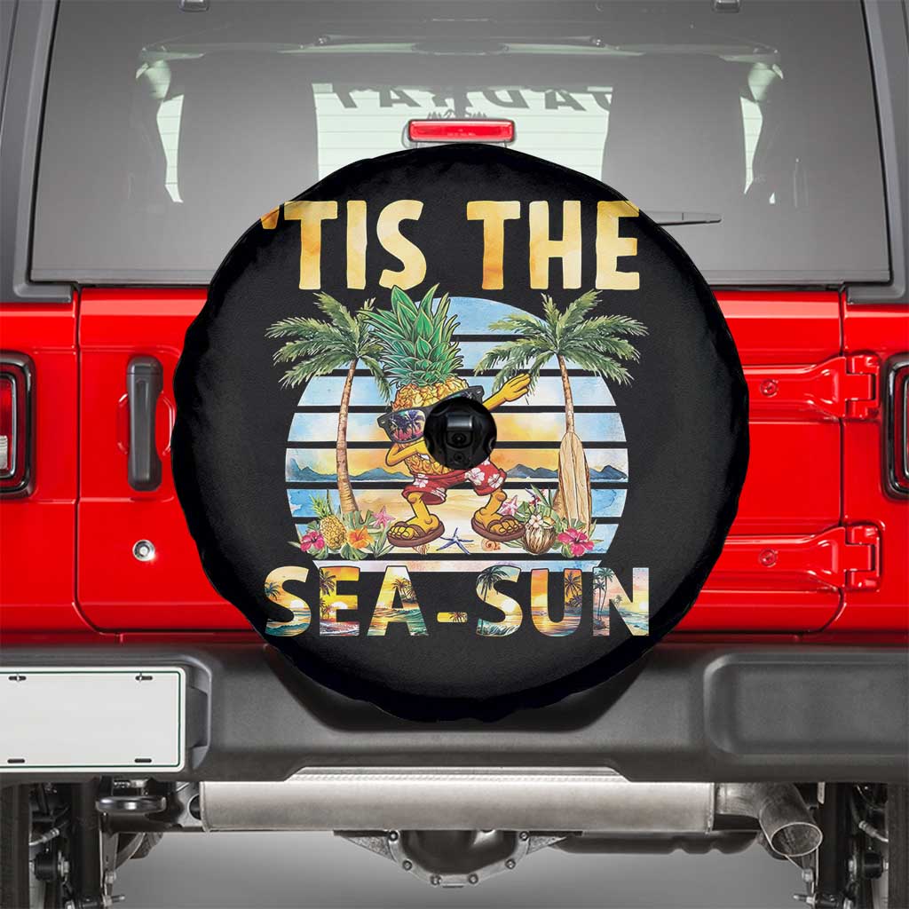 Tis The Sea Sun Spare Tire Cover Dabbing Pineapple Summer Vacation Gift