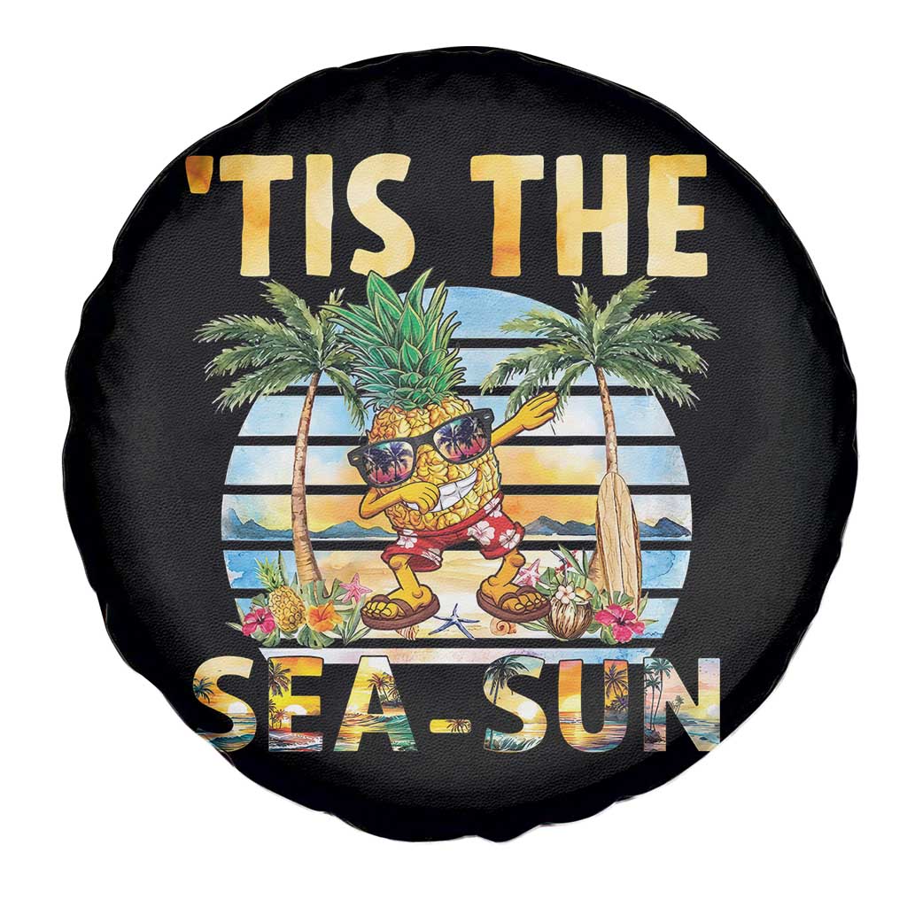 Tis The Sea Sun Spare Tire Cover Dabbing Pineapple Summer Vacation Gift