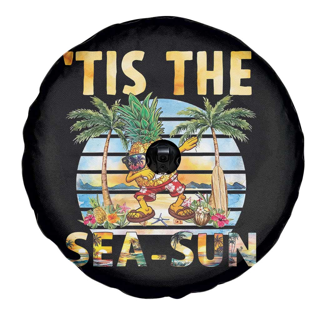 Tis The Sea Sun Spare Tire Cover Dabbing Pineapple Summer Vacation Gift