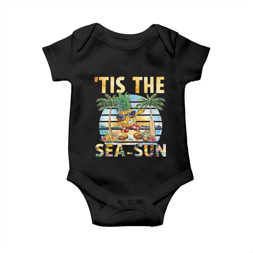 Tis The Sea Sun Baby Onesie Dabbing Pineapple Summer Vacation Gift