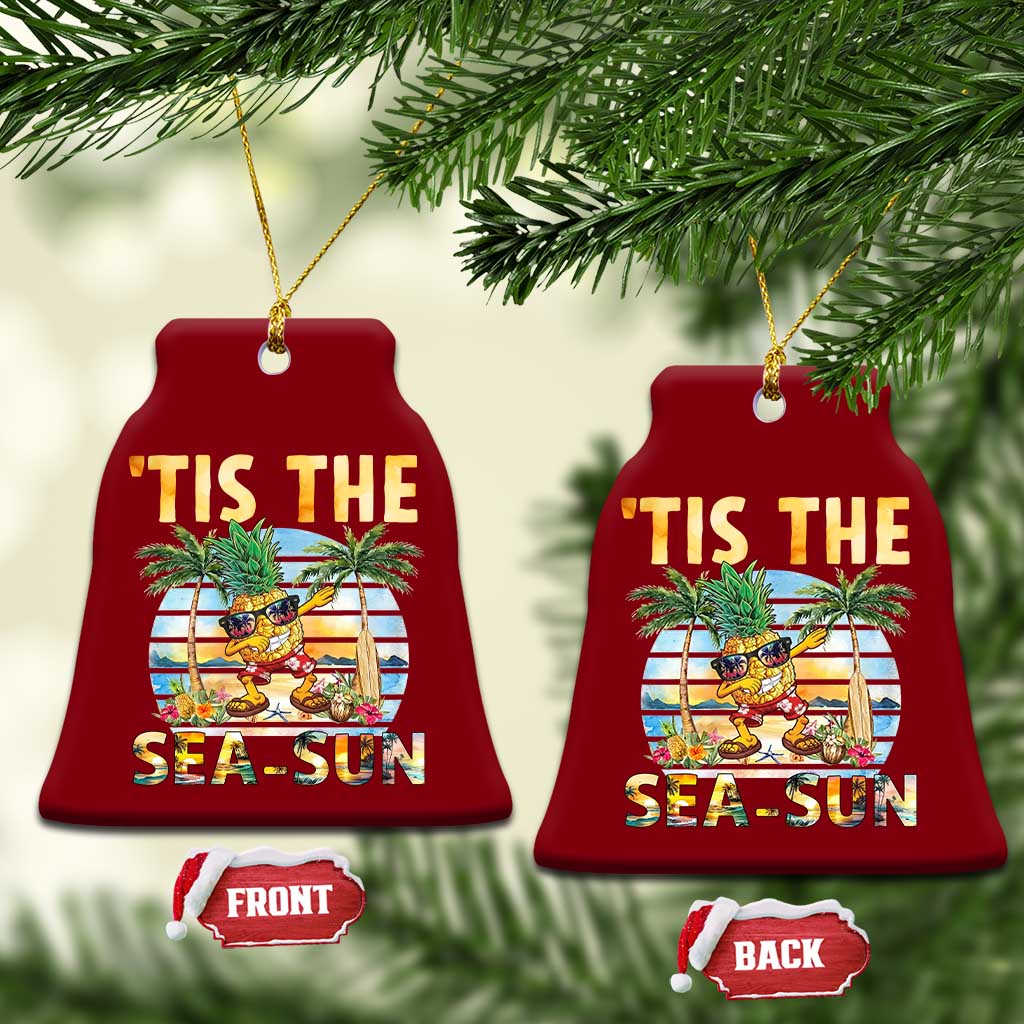 Tis The Sea Sun Ceramic Ornament Dabbing Pineapple Summer Vacation Gift
