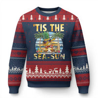 Tis The Sea Sun Ugly Christmas Sweater Dabbing Pineapple Summer Vacation Gift