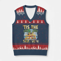 Tis The Sea Sun V-Neck Knit Sweater Vest Dabbing Pineapple Summer Vacation Gift
