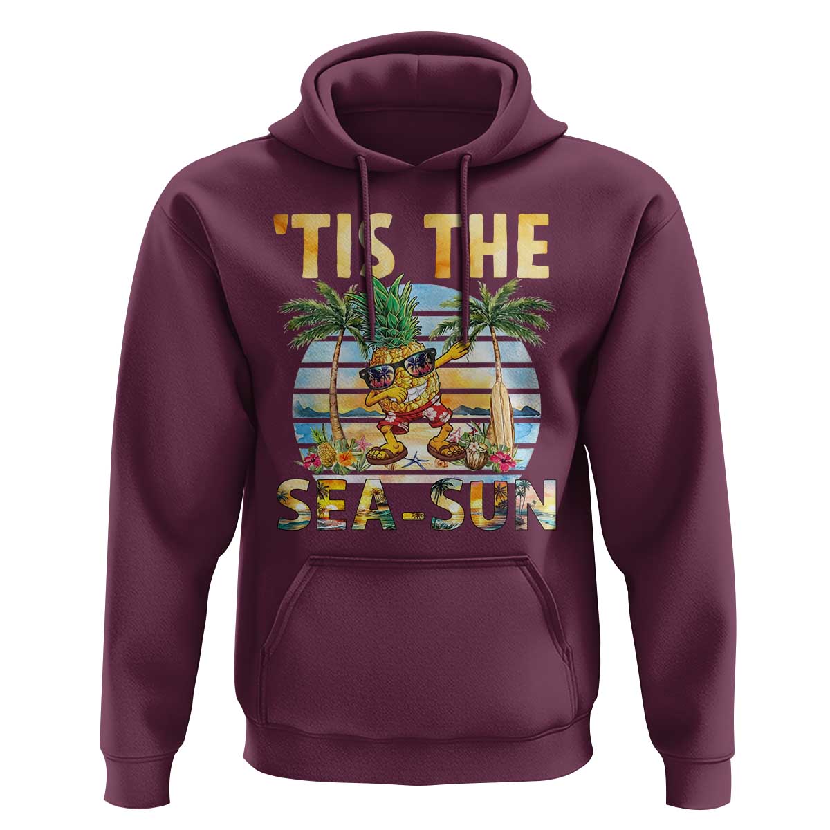 Tis The Sea Sun Hoodie Dabbing Pineapple Summer Vacation Gift