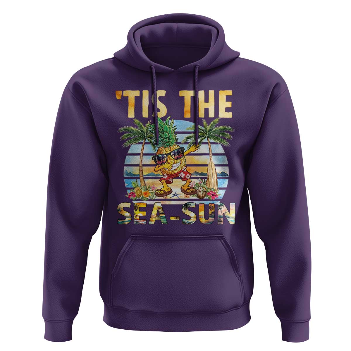 Tis The Sea Sun Hoodie Dabbing Pineapple Summer Vacation Gift