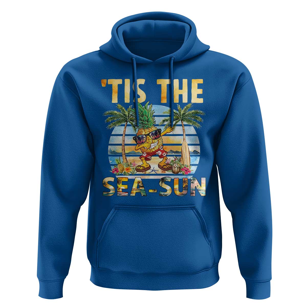 Tis The Sea Sun Hoodie Dabbing Pineapple Summer Vacation Gift