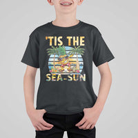 Tis The Sea Sun T Shirt For Kid Dabbing Pineapple Summer Vacation Gift