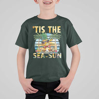 Tis The Sea Sun T Shirt For Kid Dabbing Pineapple Summer Vacation Gift