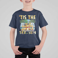 Tis The Sea Sun T Shirt For Kid Dabbing Pineapple Summer Vacation Gift