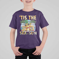 Tis The Sea Sun T Shirt For Kid Dabbing Pineapple Summer Vacation Gift