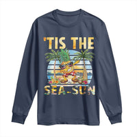 Tis The Sea Sun Long Sleeve Shirt Dabbing Pineapple Summer Vacation Gift